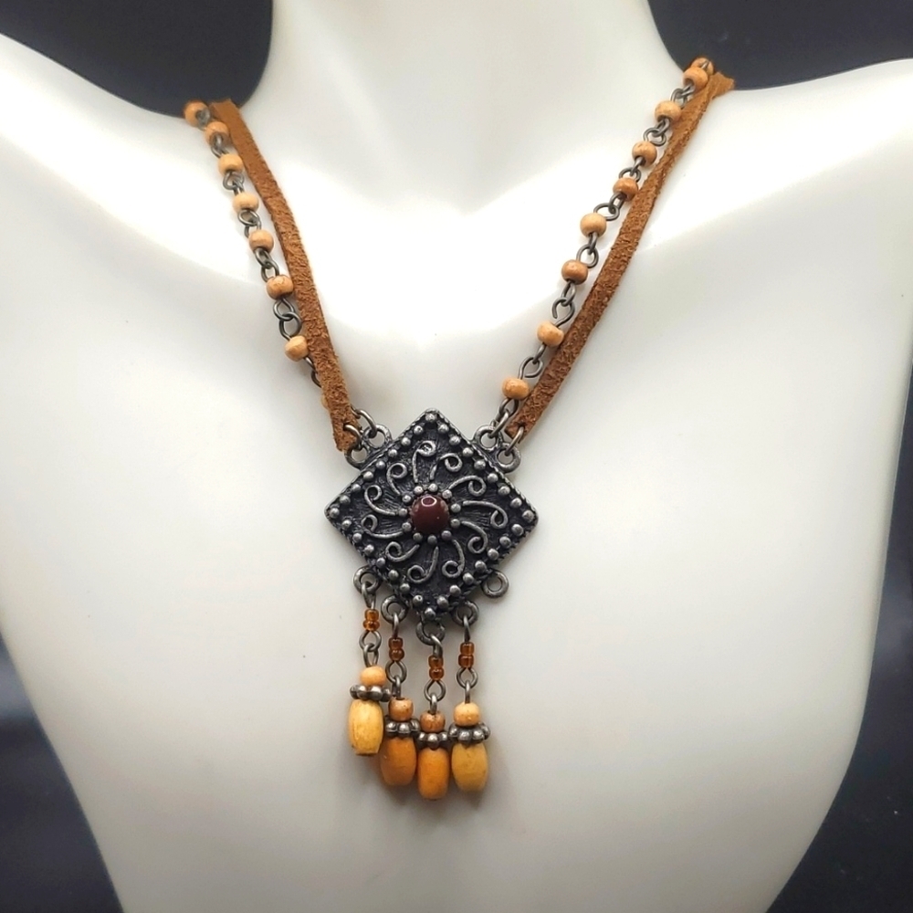 N3027 bohemian Gypsy‎ amulet dangle necklace